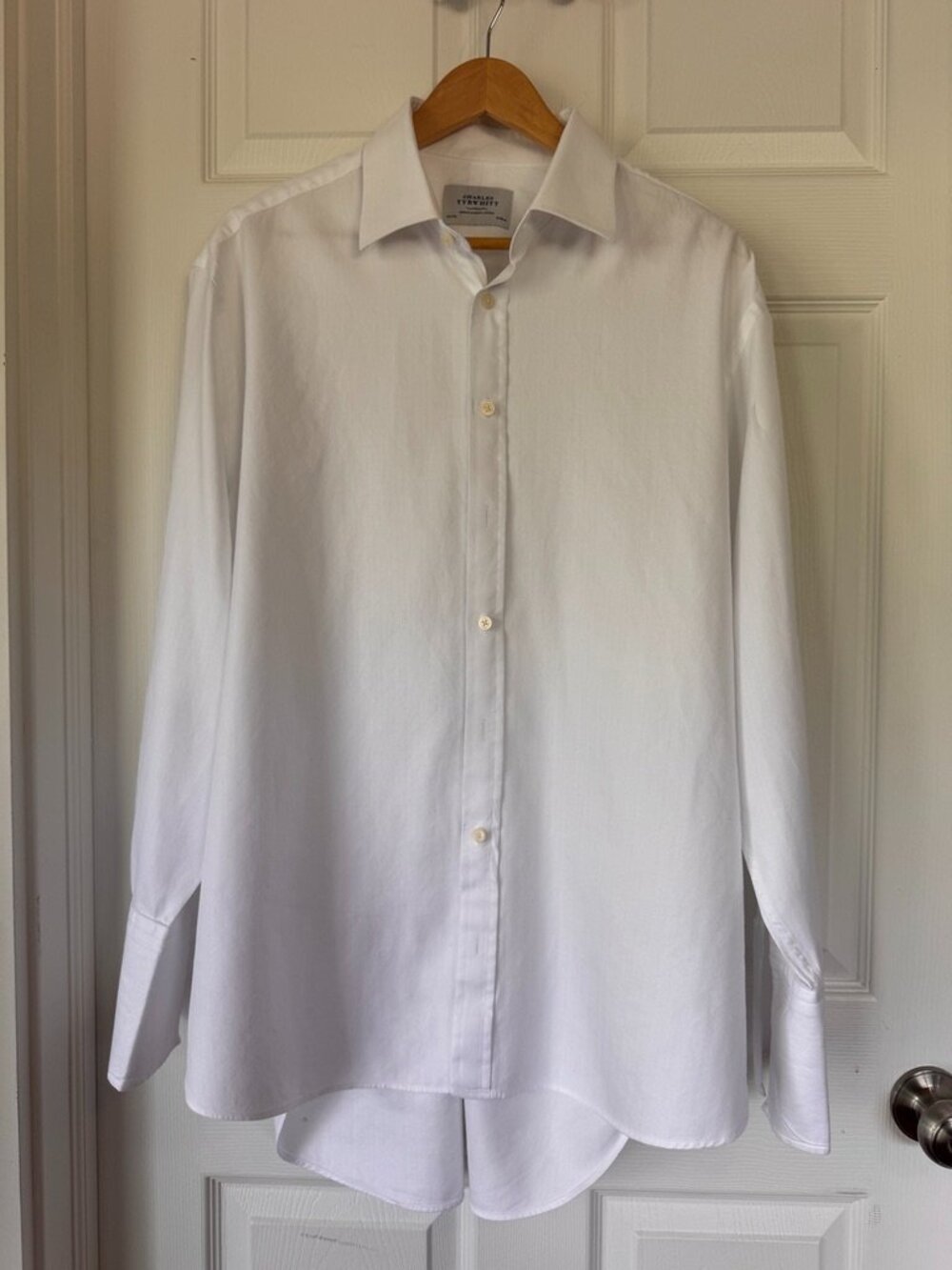 Refined! Charles Tyrwhitt White Herringbone Dress Shirt - Picture 2 of 5